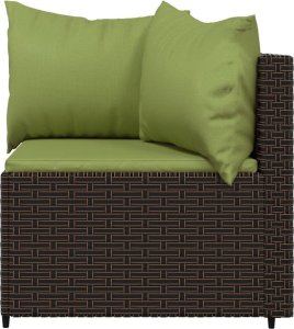 vidaXL 3-cz. zestaw wypoczynkowy do ogrodu, poduszki, brąz, polirattan 5