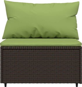 vidaXL 3-cz. zestaw wypoczynkowy do ogrodu, poduszki, brąz, polirattan 7