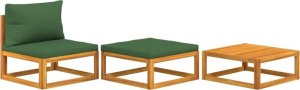 vidaXL 3-cz. zestaw wypoczynkowy do ogrodu, poduszki, drewno akacjowe 2