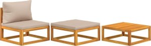 vidaXL 3-cz. zestaw wypoczynkowy do ogrodu, poduszki, drewno akacjowe 2