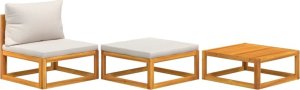 vidaXL 3-cz. zestaw wypoczynkowy do ogrodu, poduszki, drewno akacjowe 2