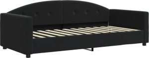 vidaXL Sofa z funkcją spania, czarna, 90x200 cm, obita aksamitem 2