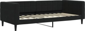 vidaXL Sofa z funkcją spania, czarna, 90x200 cm, obita aksamitem 2