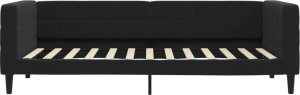 vidaXL Sofa z funkcją spania, czarna, 90x200 cm, obita aksamitem 3