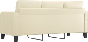 vidaXL 3-osobowa sofa, kremowa, 180 cm, sztuczna skóra 5