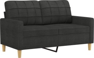 vidaXL Sofa 2-osobowa, czarna, 120 cm, tapicerowana tkaniną 2