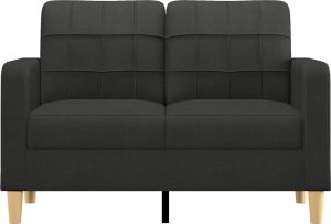 vidaXL Sofa 2-osobowa, czarna, 120 cm, tapicerowana tkaniną 3