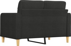 vidaXL Sofa 2-osobowa, czarna, 120 cm, tapicerowana tkaniną 5