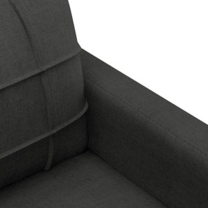 vidaXL Sofa 2-osobowa, czarna, 120 cm, tapicerowana tkaniną 6
