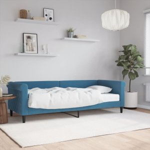 vidaXL Sofa z materacem do spania, niebieska, 80x200 cm, aksamit Lumarko! 1