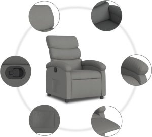 vidaXL Fotel rozkładany, ciemnoszary, tapicerowany tkaniną 7