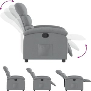 vidaXL Fotel rozkładany, jasnoszary, tapicerowany tkaniną 6