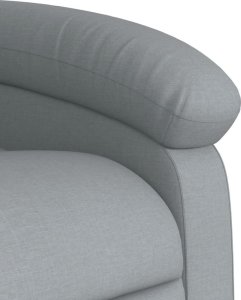 vidaXL Rozkładany fotel masujący, jasnoszary, obity tkaniną 9