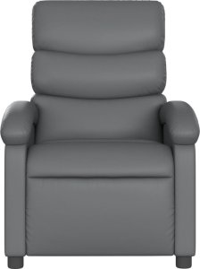 vidaXL Rozkładany fotel masujący, szary, obity sztuczną skórą 4