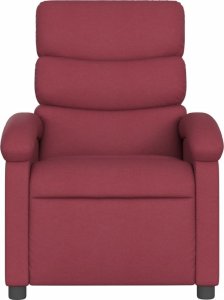 vidaXL Rozkładany fotel masujący, winna czerwień, obity tkaniną 4