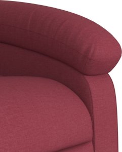vidaXL Rozkładany fotel masujący, winna czerwień, obity tkaniną 9