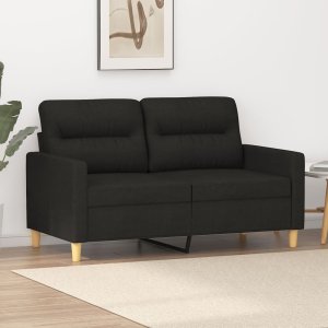 vidaXL Sofa 2-osobowa, czarna, 120 cm, tapicerowana tkaniną Lumarko! 1