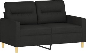 vidaXL Sofa 2-osobowa, czarna, 120 cm, tapicerowana tkaniną 2