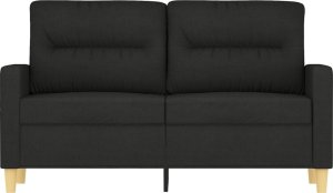 vidaXL Sofa 2-osobowa, czarna, 120 cm, tapicerowana tkaniną 3