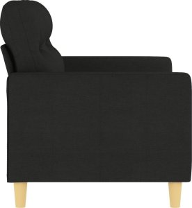 vidaXL Sofa 2-osobowa, czarna, 120 cm, tapicerowana tkaniną 4