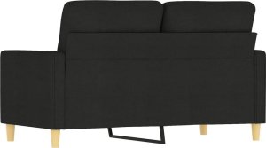 vidaXL Sofa 2-osobowa, czarna, 120 cm, tapicerowana tkaniną 5
