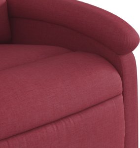 vidaXL Rozkładany fotel masujący, winna czerwień, obity tkaniną 8