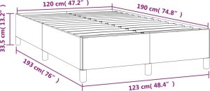 vidaXL vidaXL Rama łóżka, czarna, 120x190 cm, sztuczna skóra 9