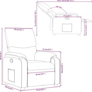 vidaXL Fotel rozkładany, kolor taupe, obity tkaniną 11