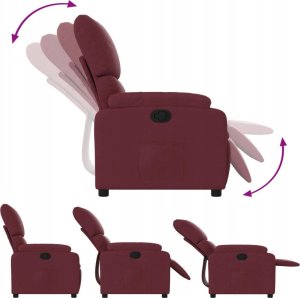 vidaXL Fotel rozkładany, winna czerwień, obity tkaniną 6