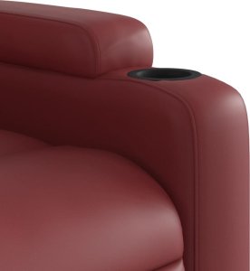vidaXL Fotel rozkładany, czerwone wino, sztuczna skóra 8