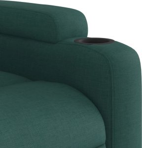 vidaXL Rozkładany fotel masujący, ciemnozielony, obity tkaniną 9
