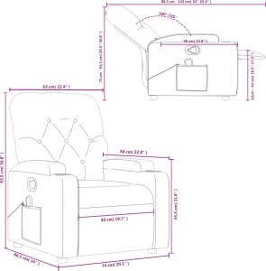 vidaXL Rozkładany fotel masujący, winna czerwień, obity tkaniną 12