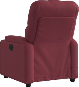vidaXL Rozkładany fotel masujący, winna czerwień, obity tkaniną 4