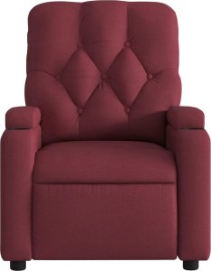 vidaXL Rozkładany fotel masujący, winna czerwień, obity tkaniną 7