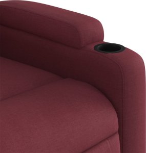 vidaXL Rozkładany fotel masujący, winna czerwień, obity tkaniną 9