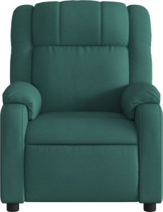 vidaXL Rozkładany fotel masujący, ciemnozielony, obity tkaniną 7