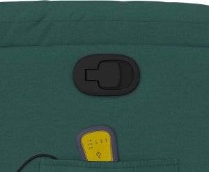 vidaXL Rozkładany fotel masujący, ciemnozielony, obity tkaniną 10