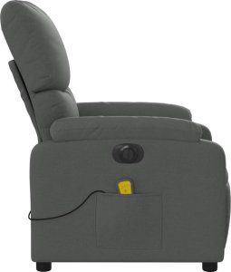 vidaXL Rozkładany fotel masujący, elektryczny, ciemnoszary, tkanina 9