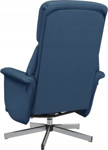 vidaXL Rozkładany fotel masujący z podnóżkiem, niebieski, tkanina 5