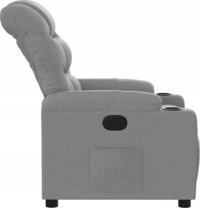 vidaXL Fotel rozkładany, jasnoszary, tapicerowany tkaniną 7