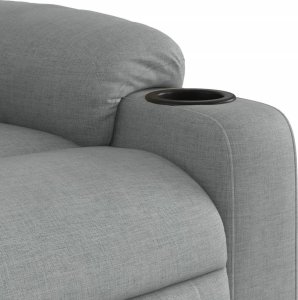 vidaXL Fotel rozkładany, jasnoszary, tapicerowany tkaniną 8