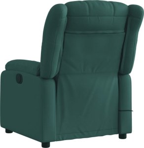 vidaXL Rozkładany fotel masujący, ciemnozielony, obity tkaniną 4