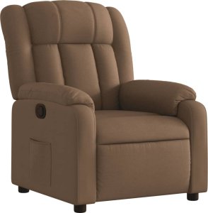 vidaXL Fotel rozkładany, brązowy, obity tkaniną 2