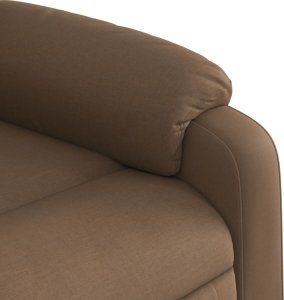 vidaXL Fotel rozkładany, brązowy, obity tkaniną 8