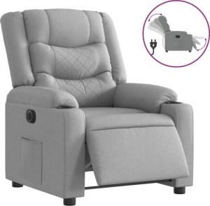 vidaXL Elektryczny fotel rozkładany, jasnoszary, obity tkaniną 2
