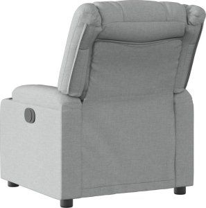 vidaXL Elektryczny fotel rozkładany, jasnoszary, obity tkaniną 4