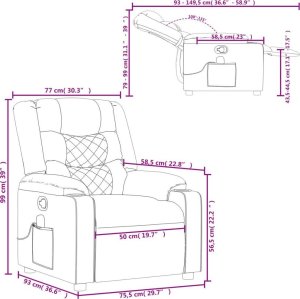 vidaXL Rozkładany fotel masujący, ciemnoszary, obity tkaniną 11