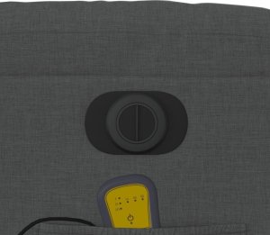 vidaXL Rozkładany fotel masujący, elektryczny, ciemnoszary, tkanina 11