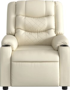 vidaXL Fotel rozkładany, kremowy, sztuczną skórą 6