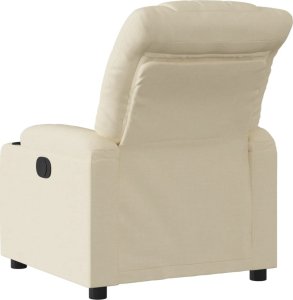 vidaXL Fotel rozkładany, kremowy, obity tkaniną 2
